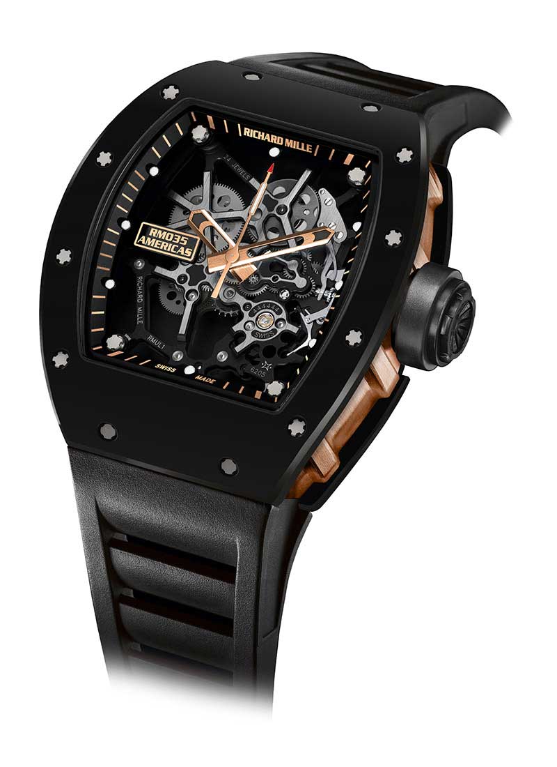 Richard Mille RM 35 RM 035 Black Toro in Black Ceramic and Rose