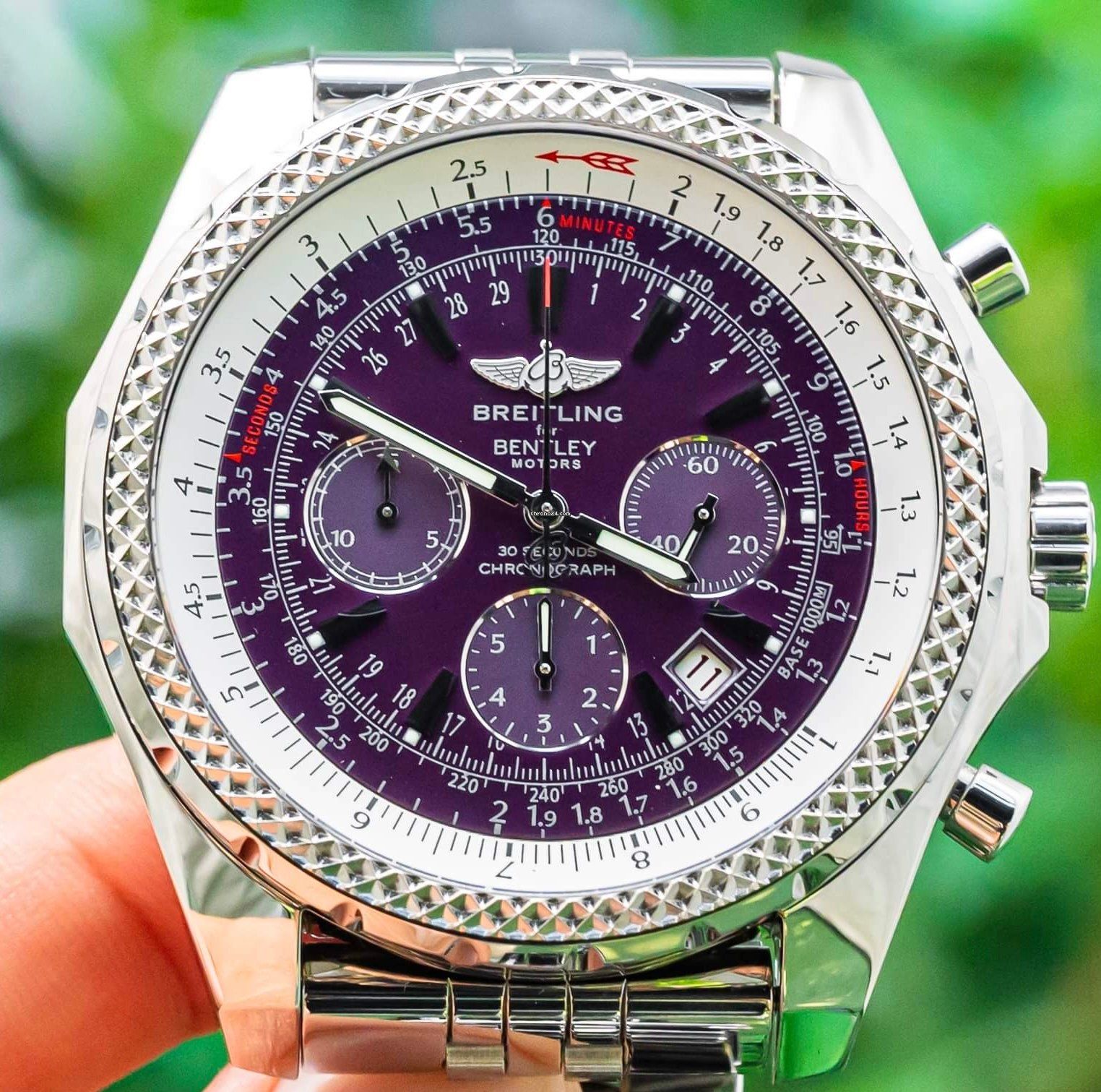 Breitling Bentley Motors 49 Purple Dial RARE FIND Boxes Bracelet