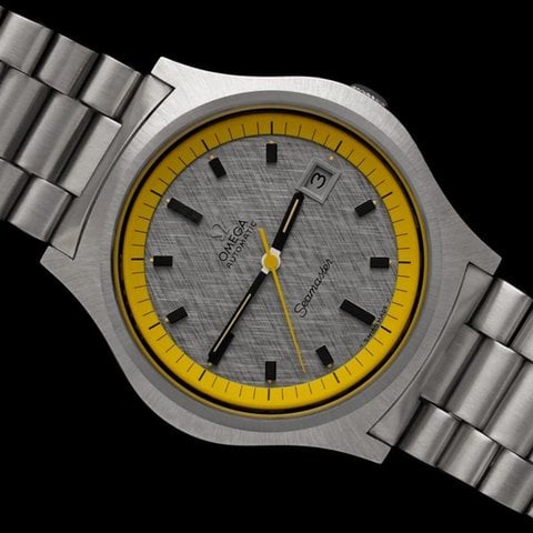 Omega Seamaster 1971 Seamaster Mens Vintage Stainless Steel 42mm Watch - Rare Near NOS Big Yellow with Box