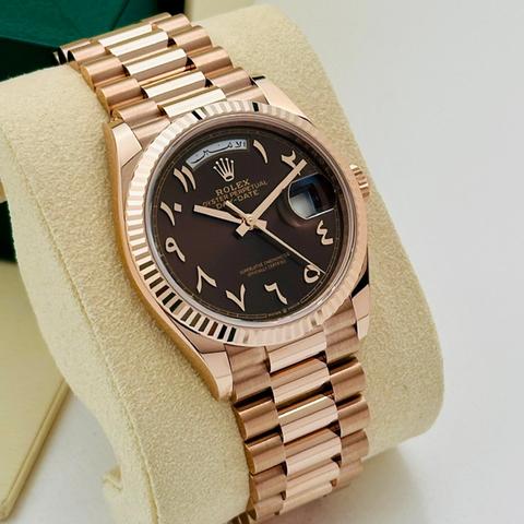 Rolex Day-Date 36 128235-0091 CHOCO ARABIC DIAL