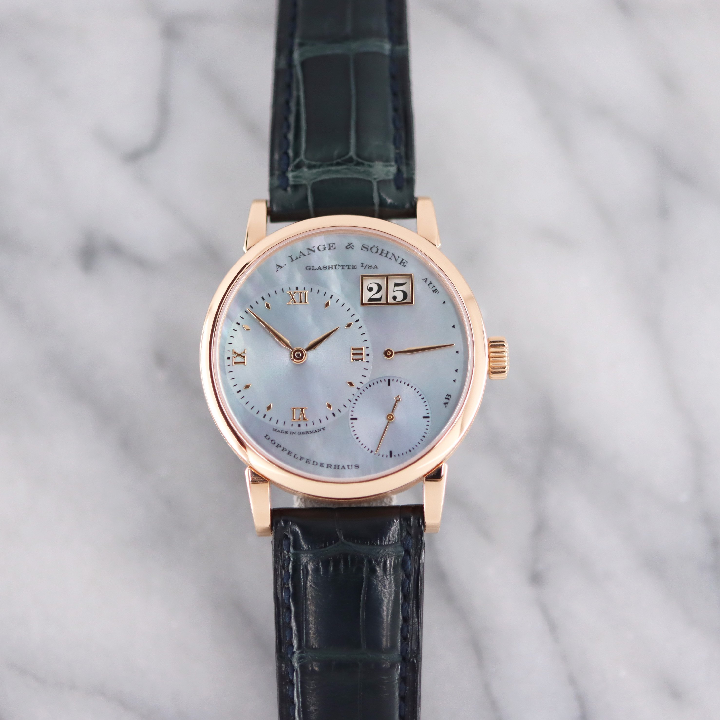 A. Lange & Söhne Kleine Lange 1 Pink Gold Blue Mother of Pearl