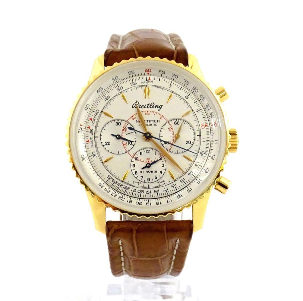 Breitling n 18ct gold cased gentleman's Breitling Navitimer Montbrillant automatic c Ref. Montbrillant (various)