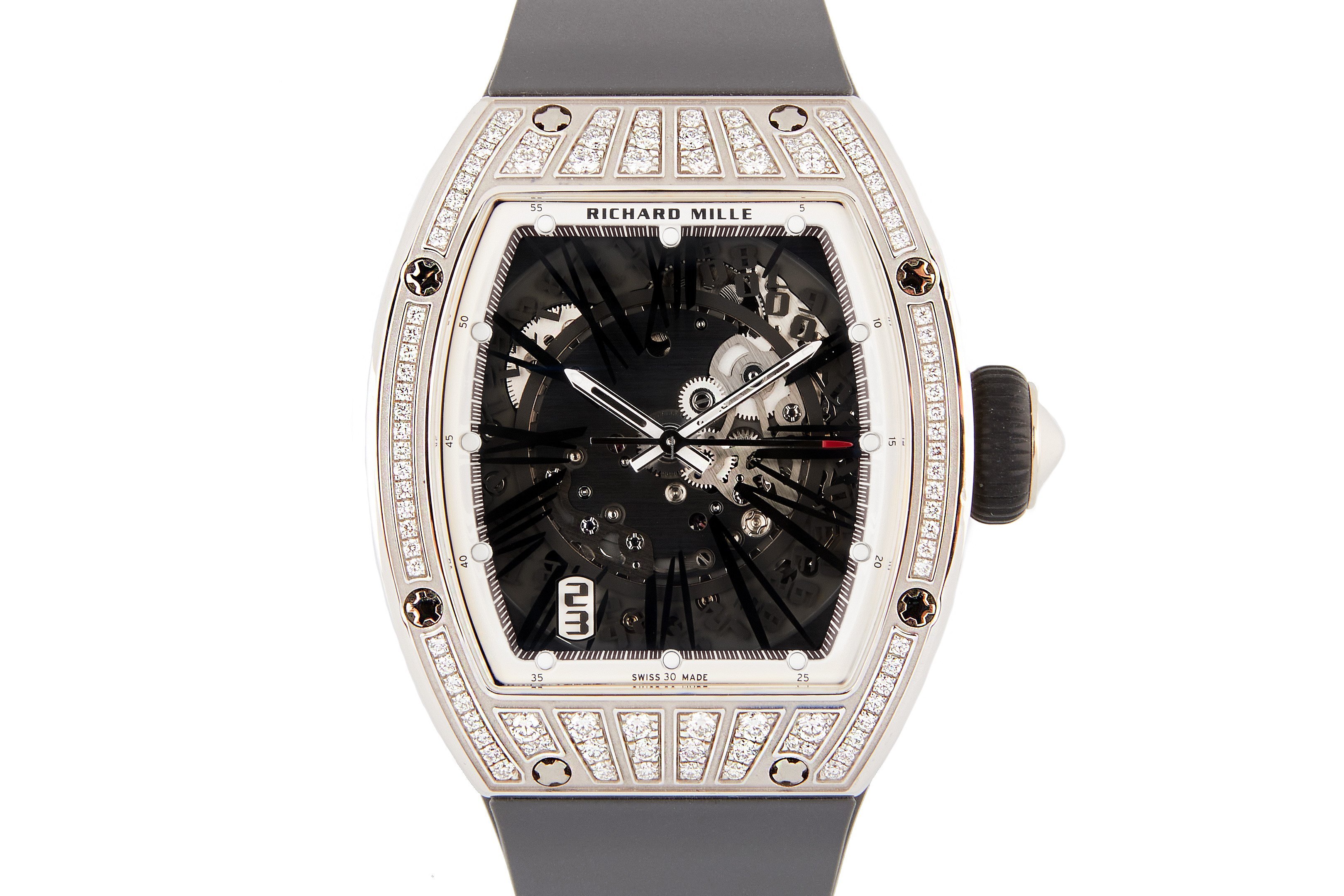 Watch Diamonds Rm023 Price Richard Mille RM 023 White Gold Rubber Diamond  Case 2021 Box And
