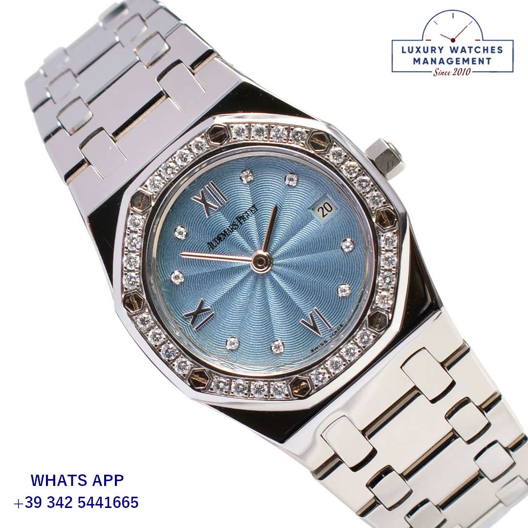 ロイヤル Audemars Piguet Royal Oak Lady 67472ST Light blue diamond's dial