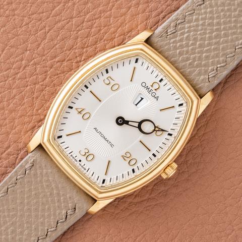 Omega De Ville Tonneau Automatic Jump Hour Yellow Gold 4153.31.00