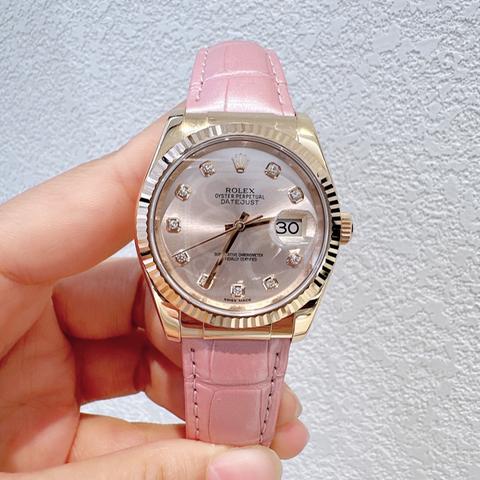 Rolex Datejust Rose Gold Mother of Pearl Diamond Watch 116135 Box Card