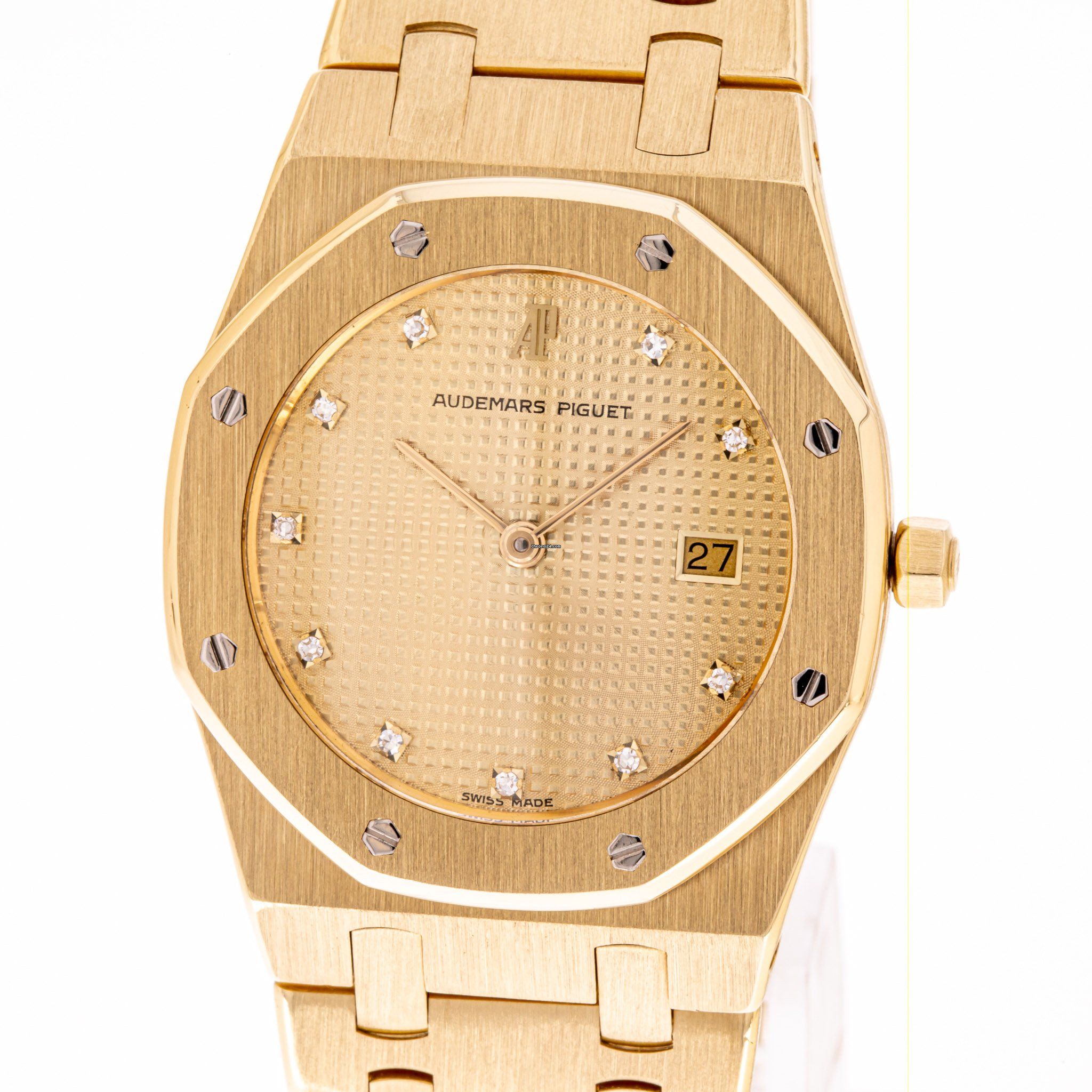 しょうBJ Audemars Piguet Royal Oak 33 Yellow Gold Diamond Dial Quartz